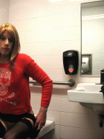 Sissy Desperatetranny in Public Bathroom