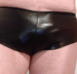 Black leather panties